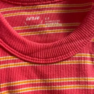 Aerie Red and Yellow Striped Top